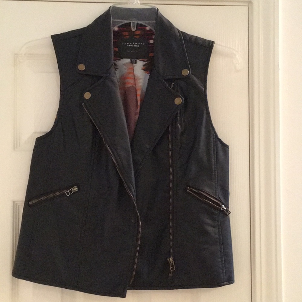 Sanctuary clothing black faux leather vest